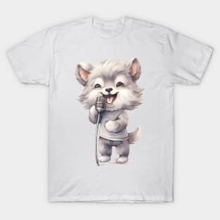 Gray Wolf Singing T-Shirt